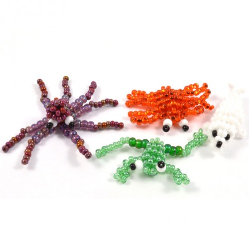 Set for four seed beads animals